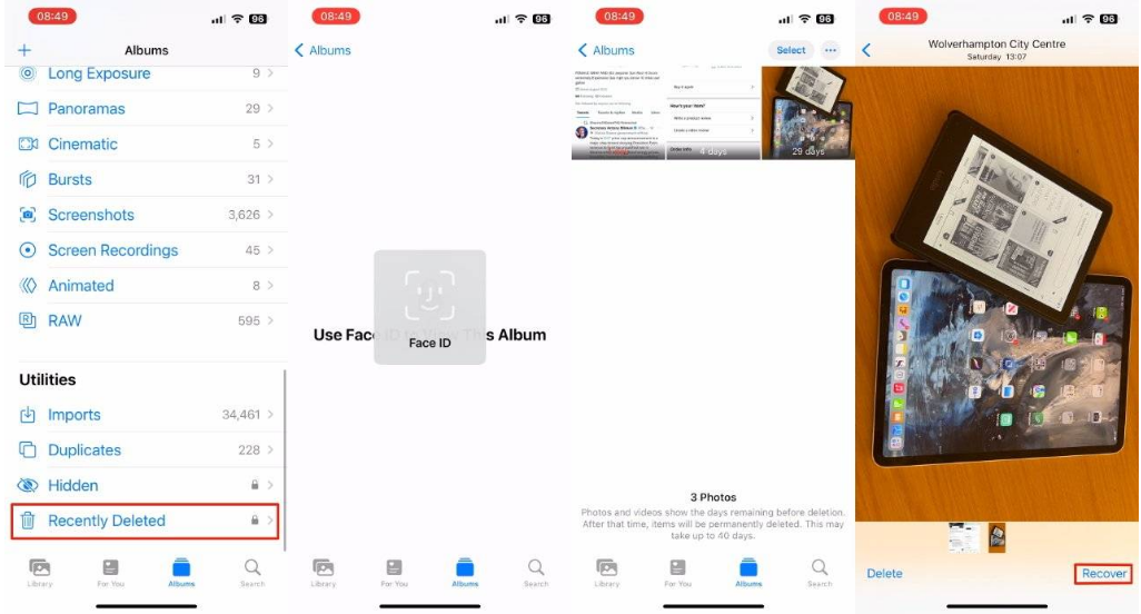 涧西苹果14维修分享 iPhone14 上恢复已删除的照片 