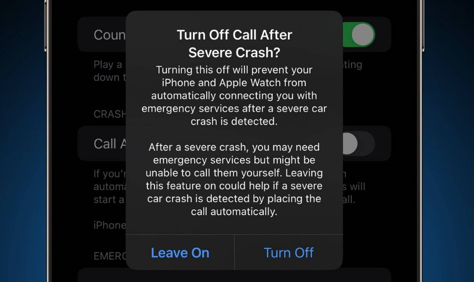 涧西苹果14维修分享 iPhone 14 和 Apple Watch 上关闭崩溃检测 