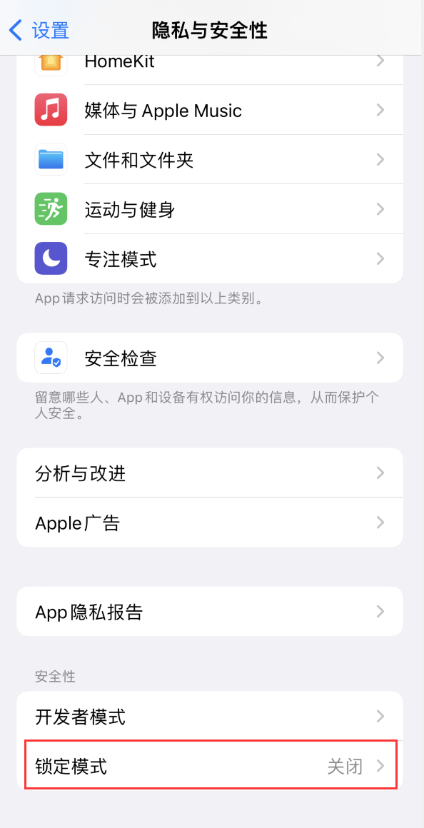涧西苹果手机维修分享iOS 16 “锁定模式”是什么 