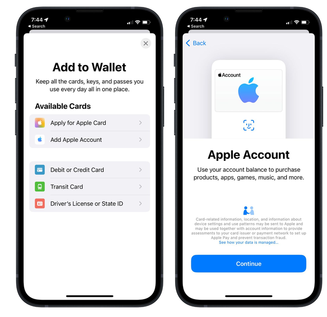 涧西苹果手机维修分享iOS 15.5钱包App如何添加 Apple 账户 