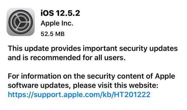 涧西苹果手机维修分享iOS12.5.2发布，建议所有老苹果用户安装 
